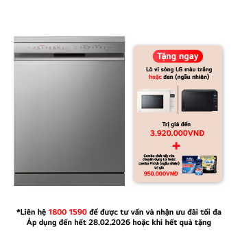  Hình ảnh mặt trước của Máy rửa bát độc lập QuadWash™ màu đen mờ 60 cm có TrueSldt14sva4team™ và Easy Rack™ Plus. (LDT14SVA4.APYPEVN)